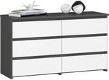 Comò CL100 Con 6 Cassetti In Grigio Grafite E Bianco Per La Tua Organizzazione Domestica