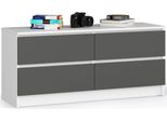 Comò K120 4 Cassetti Bianco E Grigio Grafite Per Stile E Funzionalità