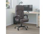 The Living Store Sedia Da Ufficio Con Funzione Massaggio Similcuoio Grigia