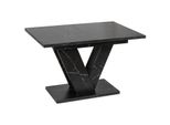 "Clerk"" - Tavolo Da Pranzo Allungabile In Marmo Nero, 120/160 X 80 X 75,5 Cm"