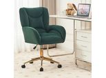 Abrihome Velvet - Sedia Da Ufficio Girevole, Sedia Imbottita Girevole A 360° Regolabile In Altezza, Verde