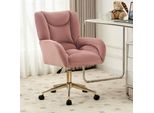 Abrihome Velvet - Sedia Da Ufficio Girevole, Sedia Imbottita Girevole A 360° Regolabile In Altezza, Rosa