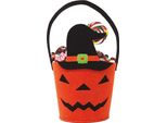 Halloween Zucca Secchiello Festa Decorazione Jack Olantern Strega Cappello Arancione Nero Decorazione Spaventosa, Colore: Arancione