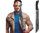 Halloween Machete Costume Accessorio Decorazione Horror Decorazione Spaventoso Party Prop Street 68 Cm Lungo Look Style, Colore: Argento / Nero