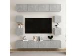 Maison Exclusive - Set Di Mobili Porta Tv 8 Pz Grigio Cemento In Legno Multistrato