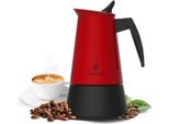 Caffettiera Italiana Cecotec Piccolina 600 Red. 300 Ml, 6 Tazze Di Caffè, Acciaio Inox, Adatta A Tutte Le Superfici, Filtro Premium