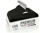 100 Pezzi Appendiabiti Salvaspazio Con Rivestimento In Velluto Antiscivolo - Appendiabiti Premium Con Portacravatte, Ruotabile A 360°, Nero