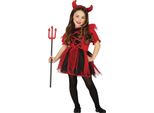 Fiestas Guirca - Costume Da Diavoletta Per Bambina FG1470 (116) (Rosso/Nero)