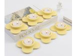 Hofferruffer Portacandele A Fiore In Ceramica Set Di 6 Giallo
