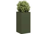 Maison Exclusive - Vaso Da Fiori Verde Oliva 40X40X80 Cm Acciaio Laminato A Freddo