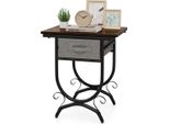 Comodino Industriale Con Cassetto In Tessuto - Struttura In Metallo, 48X35X53 Cm