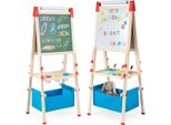 Cavalletto Regolabile Per Bambini Con Lavagna Magnetica E Lavagna Bianca