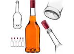 Bottiglie Per Liquore Kadax 500Ml, 5 Pezzi, Bottiglie Vuote Per Il Riempimento Di Olio, Aceto, Liquore, Vino E Grappa, Bottiglie Di Vetro, Bottiglie Di Grappa, Bottiglie Di Succo (Rosso, Lungo)