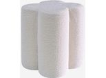 Pouf Sgabello Trifoglio Bouclé, Bianco