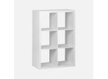 Libreria A 2 Livelli Con 6 Scomparti, Bianco