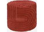 Pouf Rotondo In Bouclé Tuftato, Terracotta