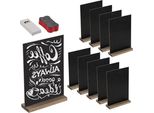 Piccole Lavagne In Legno Lavabili - Set Di 10 Con Supporto - Lavagna Bifacciale Per Matrimoni E Compleanni - Lavagne Da Buffet Con Gesso E Spugna - Decorazione Da Tavolo