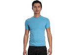 T-Shirt A Maniche Corte Da Uomo - Collo Tondo Raglan. Azzurro: L