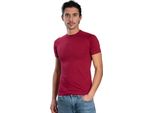 T-Shirt A Maniche Corte Da Uomo - Collo Tondo Raglan. Bordeaux: S