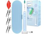 Philips Sonicare HX3651/12 Spazzolino Elettrico Blu + Custodia + Accessori