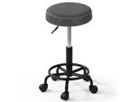 Sgabello Girevole, Sgabello Con Rotelle, Regolabile In Altezza, Sgabello Da Lavoro Girevole, Sgabello Per Esercitazioni, Sgabello Per Cosmetici, Sgabello Da Ufficio Con Rotelle, 360°, Grigio