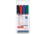 Edding 4-2504 250 Pennarello Per Lavagna - Ricaricabile, 1,5 - 3 Mm, Assortito, Confezione Da 4