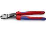 Knipex 74 22 250 T Taglierina Diagonale Kraft Con Impugnatura Multicomponente, Con Occhiello Di Fissaggio Integrato Per Il Fissaggio Di Un Fermo Di Sicurezza Nero Atramentato 250 Mm
