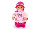 Bayer Design 93824BD Bambola Interattiva Per Bambini, Bambola Parlante, Corpo Morbido, Ciuccio, Biberon, 38 Cm, Rosa