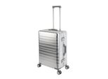 Travelhouse Oslo Trolley In Alluminio M - 4 Ruote Valigia Da Viaggio In Alluminio A Guscio Duro Leggera 70L - Tsa - Chiusura A Scatto - Argento