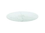 Piano Del Tavolo Bianco Ø40X0,8 Cm In Vetro Temperato Effetto Marmo