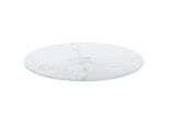 Piano Del Tavolo Bianco Ø30X0,8 Cm In Vetro Temperato Effetto Marmo