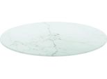 Vidaxl Piano Del Tavolo Bianco Ø50X0,8 Cm In Vetro Temperato Effetto Marmo