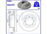 2X Disco Freno Delphi BG4787 Per Furgone Renault Master Pro (Fh__) 78Mm