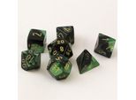 Chessex - Gemini - Set Di 7 Matrici - Nero-Verde/Oro
