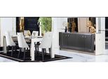 Set Sala Da Pranzo Tavolo 6X Sedia Cassettiera Specchio Gruppo Stile Italiano Nuovo