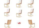 Set Di 6X Poltrone Sedia Di Design Metallo Tessuto Imbottitura Sedie Gastro Sala Da Pranzo Mobili