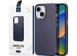 Dux Ducis Napoli Custodia Iphone 14 Plus Cover Magnetica In Pelle Magsafe Blu
