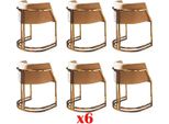 Sedie Da Cucina Elegante Sala Da Pranzo Tessuto Set 6X Poltrone Sedia Design Metallo Tessile