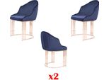 Poltrona Di Design Poltrona Sala Da Pranzo 2X Sedia Sedie Imbottitura Tessile Moderno