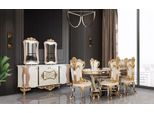 Set Sala Da Pranzo 9 Pezzi Tavolo Da Pranzo + 6X Sedie + Credenza Con Specchio Bianco Nuovo