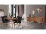 Set Sala Da Pranzo Tavolo 4 Sedie Credenza Tavoli Legno Design Gruppo 6 Pezzi