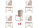 Sedia 4X Sedie Gruppo Set Soggiorno Sala Da Pranzo Stile Tessile Mobili Moderni