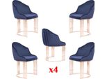 Poltrona Di Design Poltrona Sala Da Pranzo 4X Sedia Sedie Imbottitura Tessile Moderno