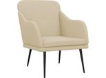 Vidaxl Poltrona Crema 63X76X80 Cm Tessuto
