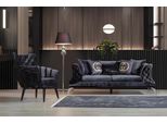 Set Divano Nero 3+1 Posti Chesterfield Mobili Imbottiti Per Il Soggiorno