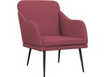 Vidaxl Poltrona Rosso Vino 63X76X80 Cm Tessuto