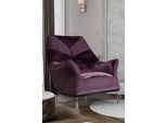 Poltrona Monoposto 1 Posto Seduta Imbottita Seduta Di Design Tessuto Moderno Viola