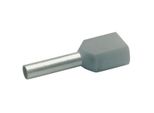 100 Pezzi Manicotto Doppio 2X0,75Qmm Grigio Isolato - Manicotto Terminale Per Cavi 0,75Mm² Isolato 870/8