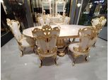Lusso Sala Da Pranzo Set Tavolo Da Pranzo 4X Sedie Legno Sedia Tessile Set Da Pranzo Nuovo