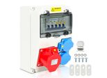 Distributore Di Corrente Tolletour Distributore Di Corrente Da Cantiere Distributore A Parete Presa Di Corrente Cee IP44 Per Cantiere 1X16A 2X230V Con Ls